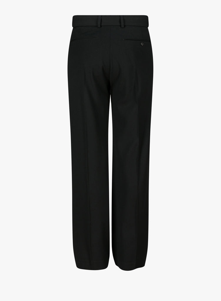STRAIGHT LEG BELTED PANTS WITH FRONT PLEAT