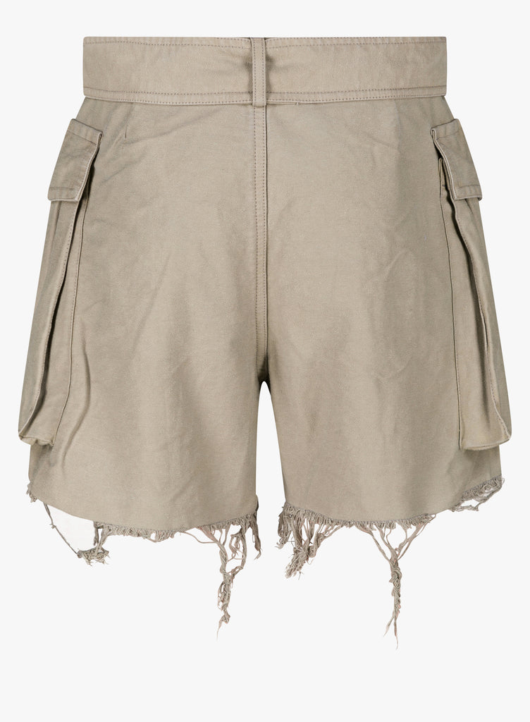 CROPPED BELTED SHORTS WITH BIG POCKETS, GARMENT DYED