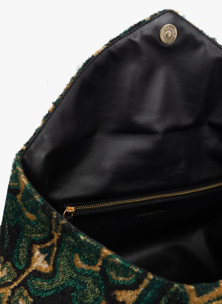 Embroidered tapestry handbag