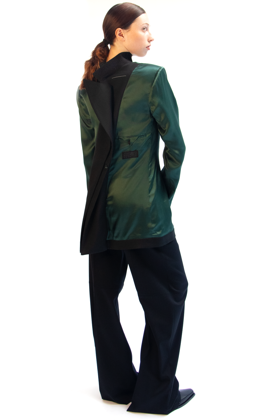 REVERSED SATIN BLAZER