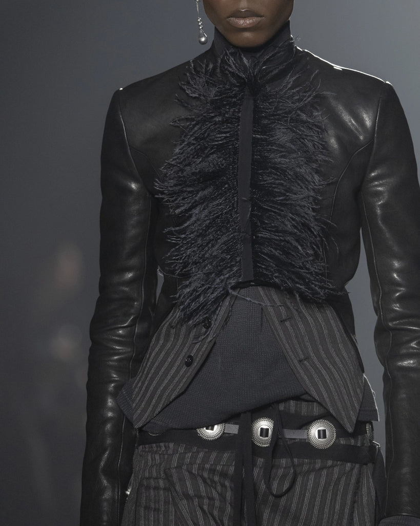 Cropped leather jacket