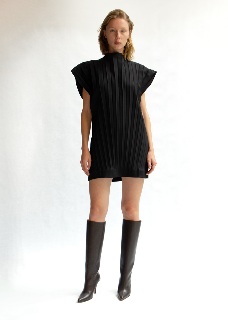 Wool blend mini dress