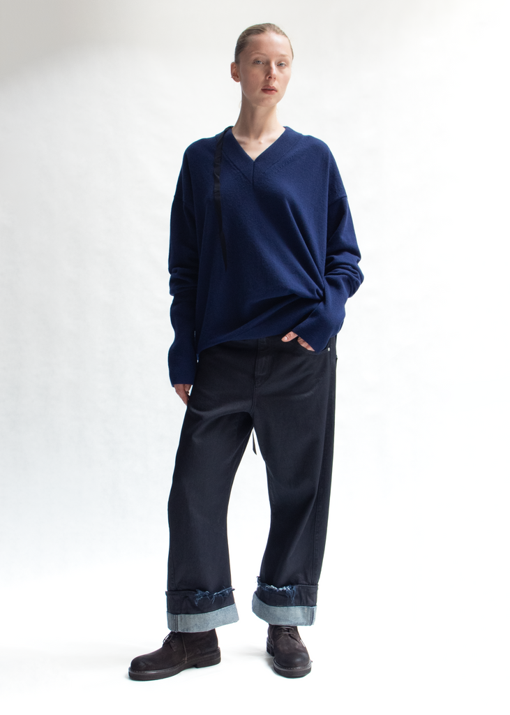 Oversized denim trousers