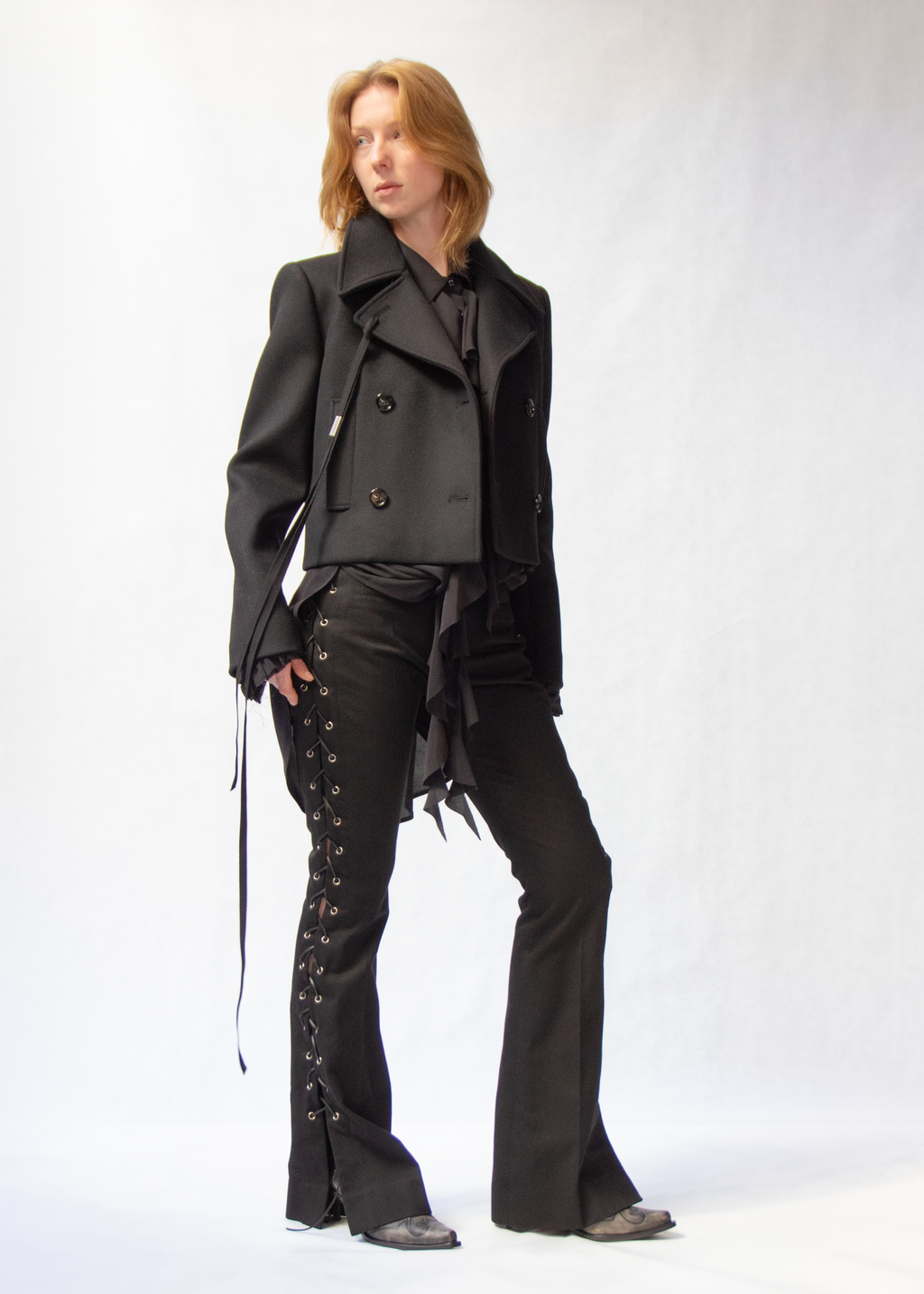 Cropped caban jacket