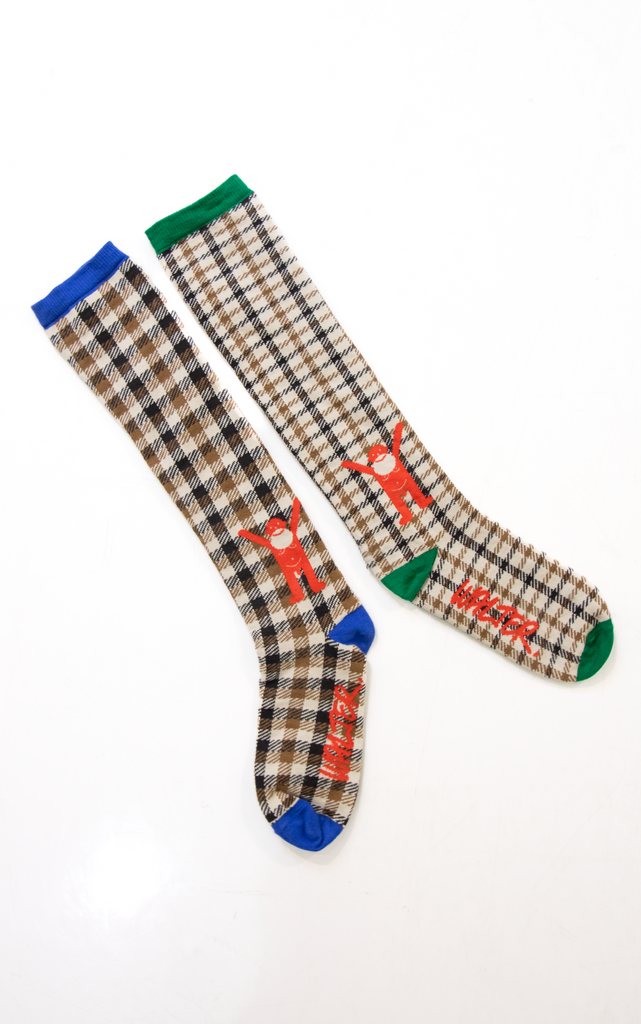 A-symmetric Check Socks