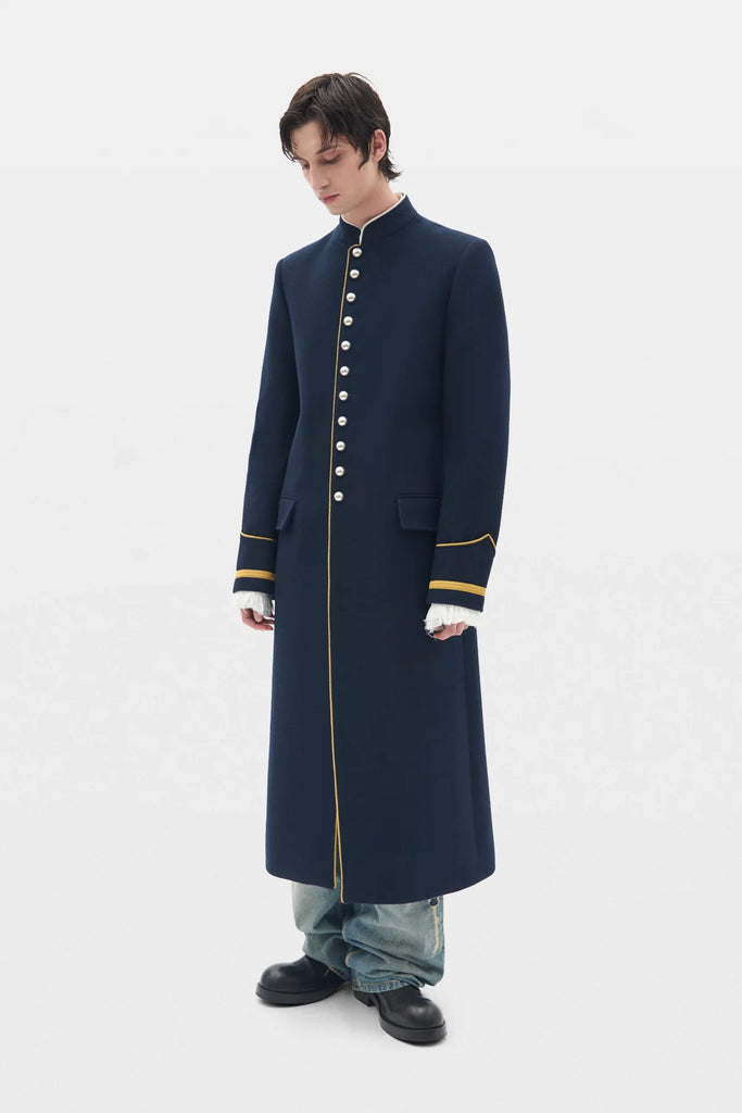 Arit Fitted Marsina Coat Washed Wool Coat