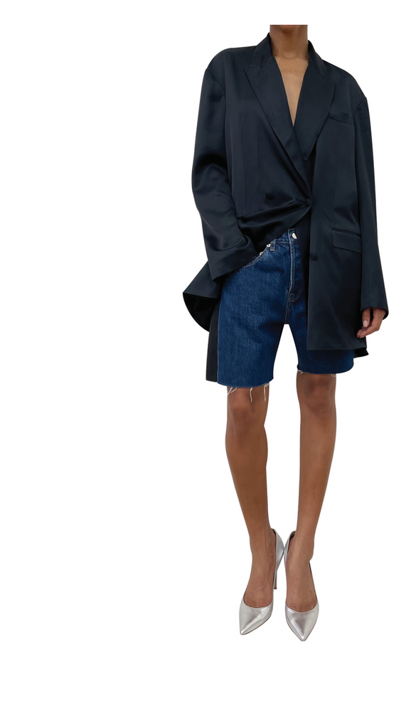 Low denim shorts