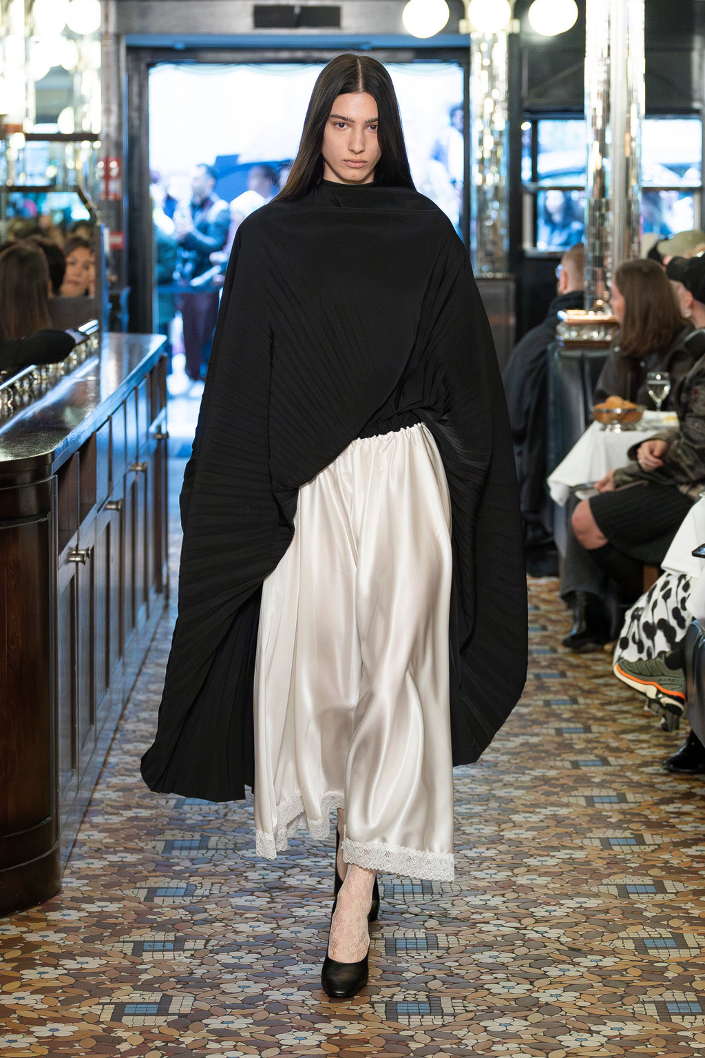 Double pleated skirts dress