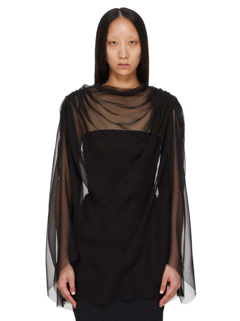 Draped silk top