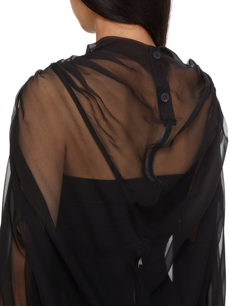 Draped silk top