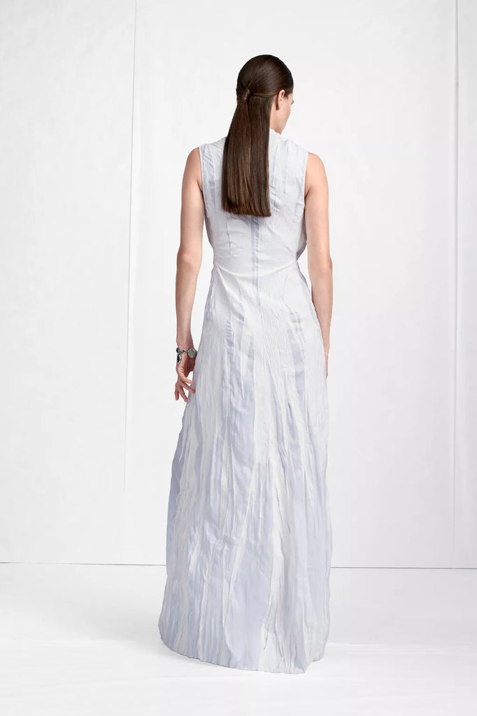 Cowl-Neck Crinkled Maxi Dress