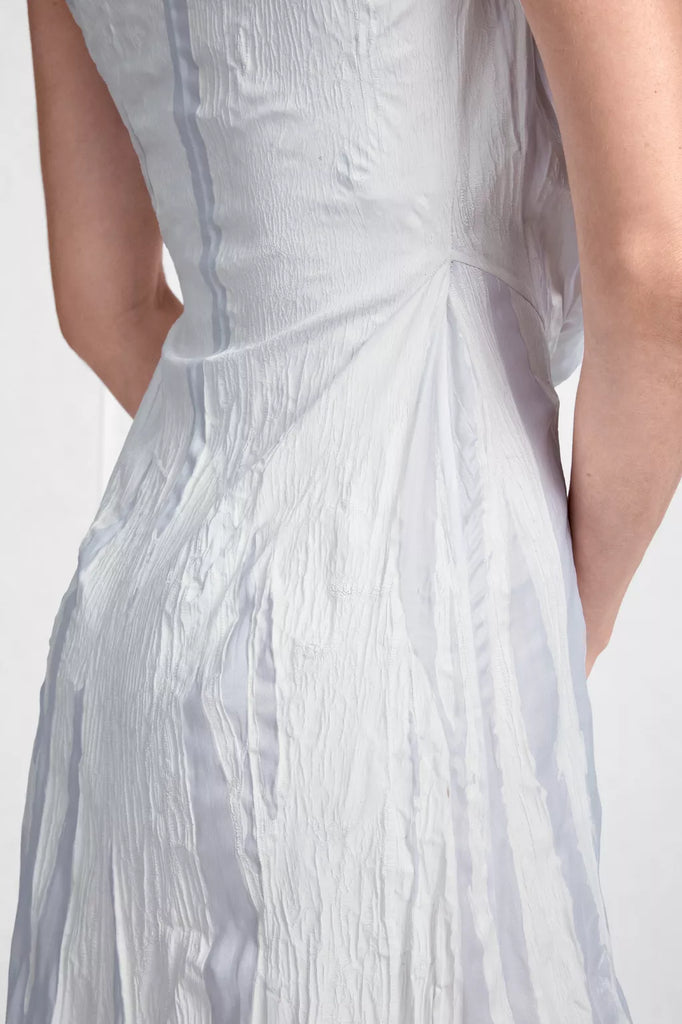 Cowl-Neck Crinkled Maxi Dress