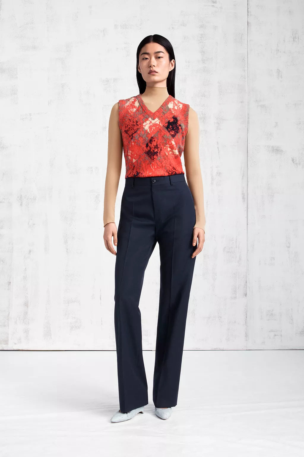 Argyle knit sleeveless top
