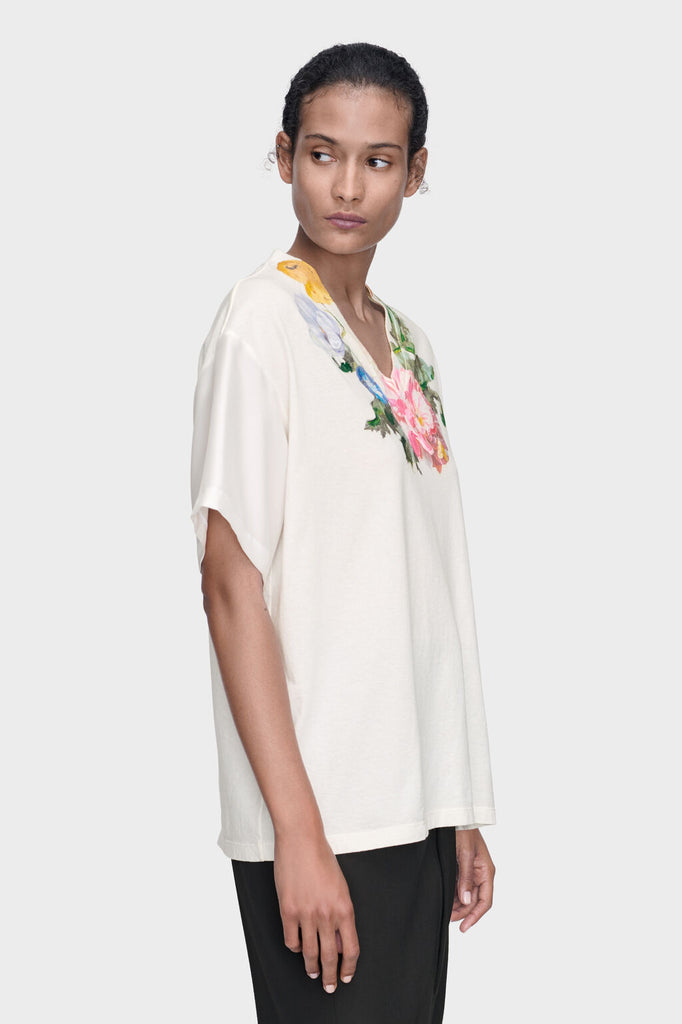 Flower print jersey t-shirt