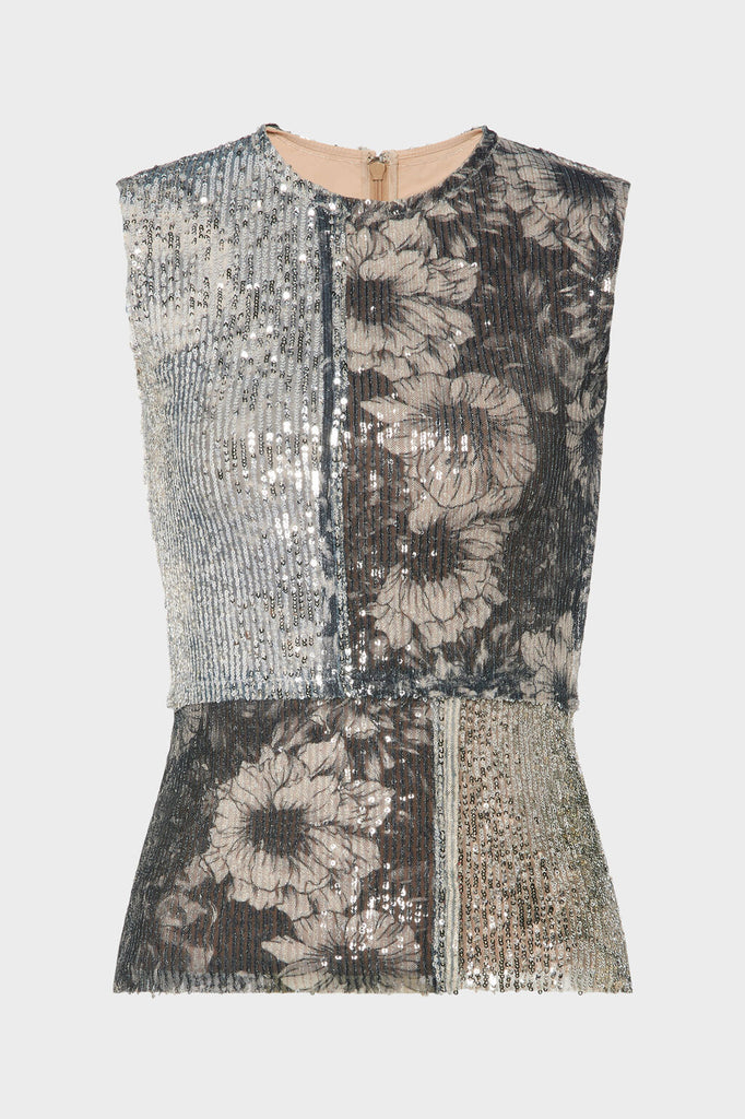 Sequin floral top