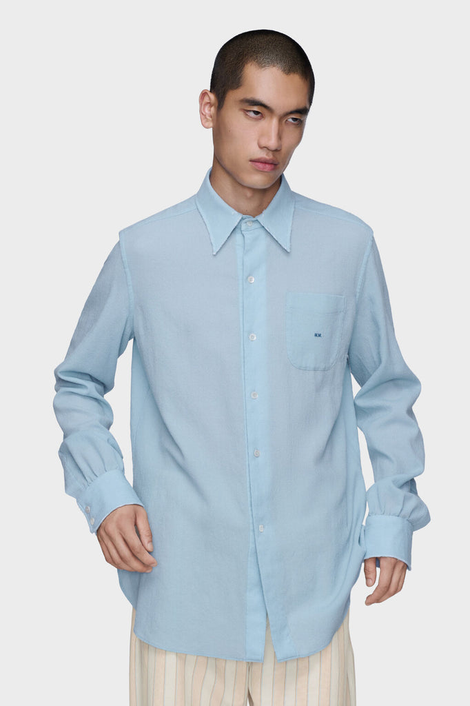 Virgin wool long-sleeved shirt