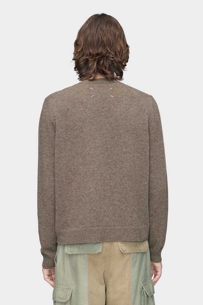 Fused Knit Wool Crewneck Sweater