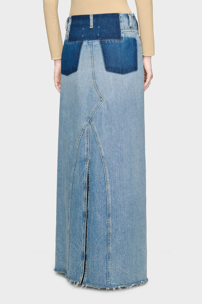 Denim maxi skirt