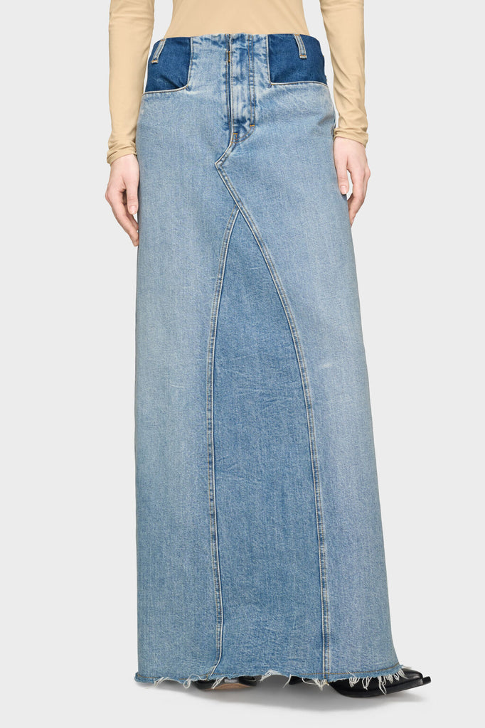 Denim maxi skirt
