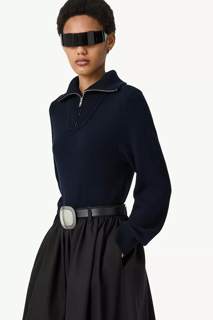 Half-zip knit sweater