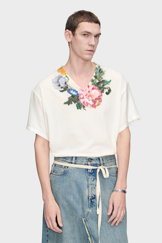 Flower print jersey t-shirt