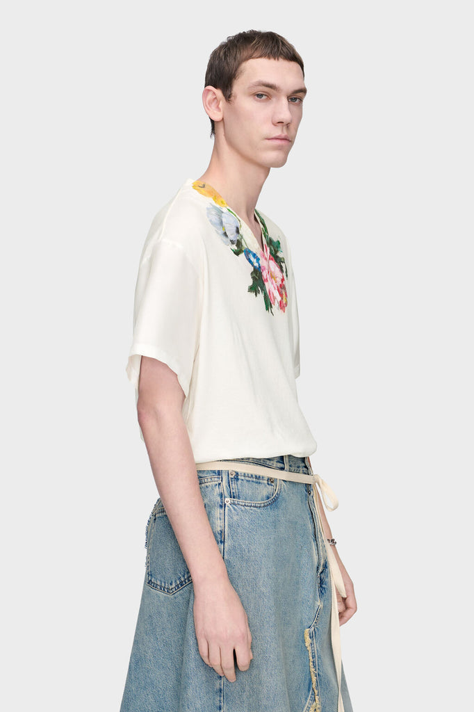 Flower print jersey t-shirt