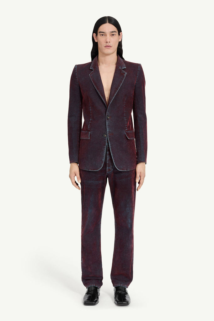 Flocked Denim Suit Jacket