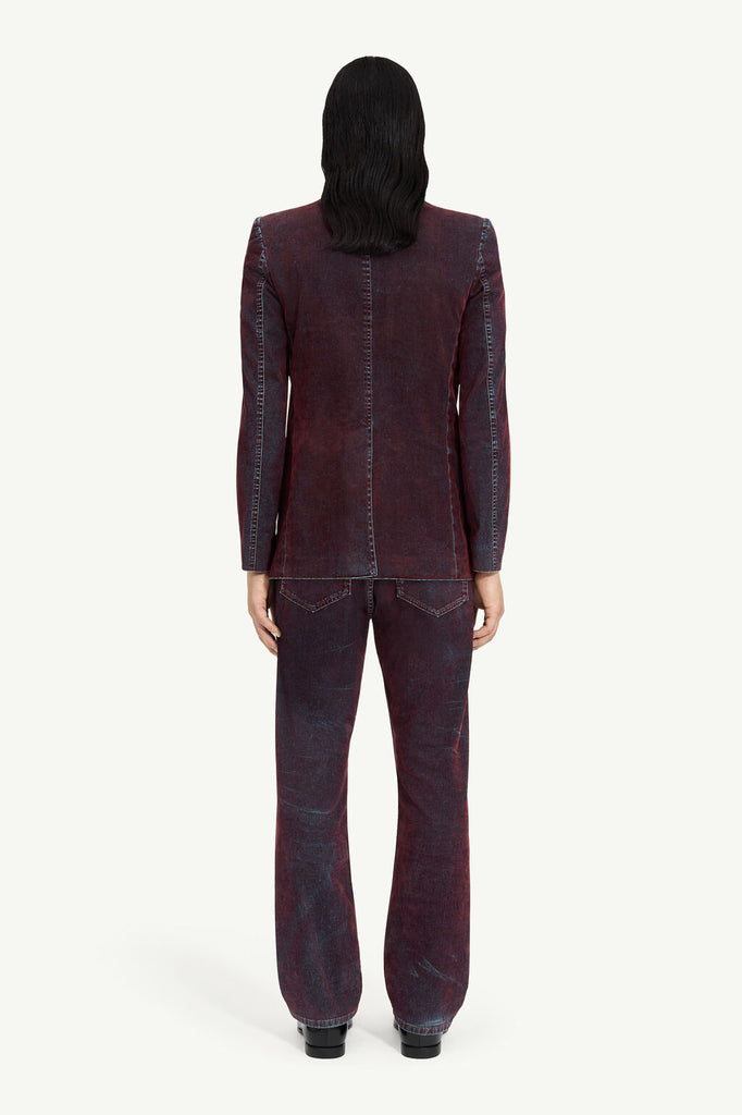 Flocked Denim Suit Jacket