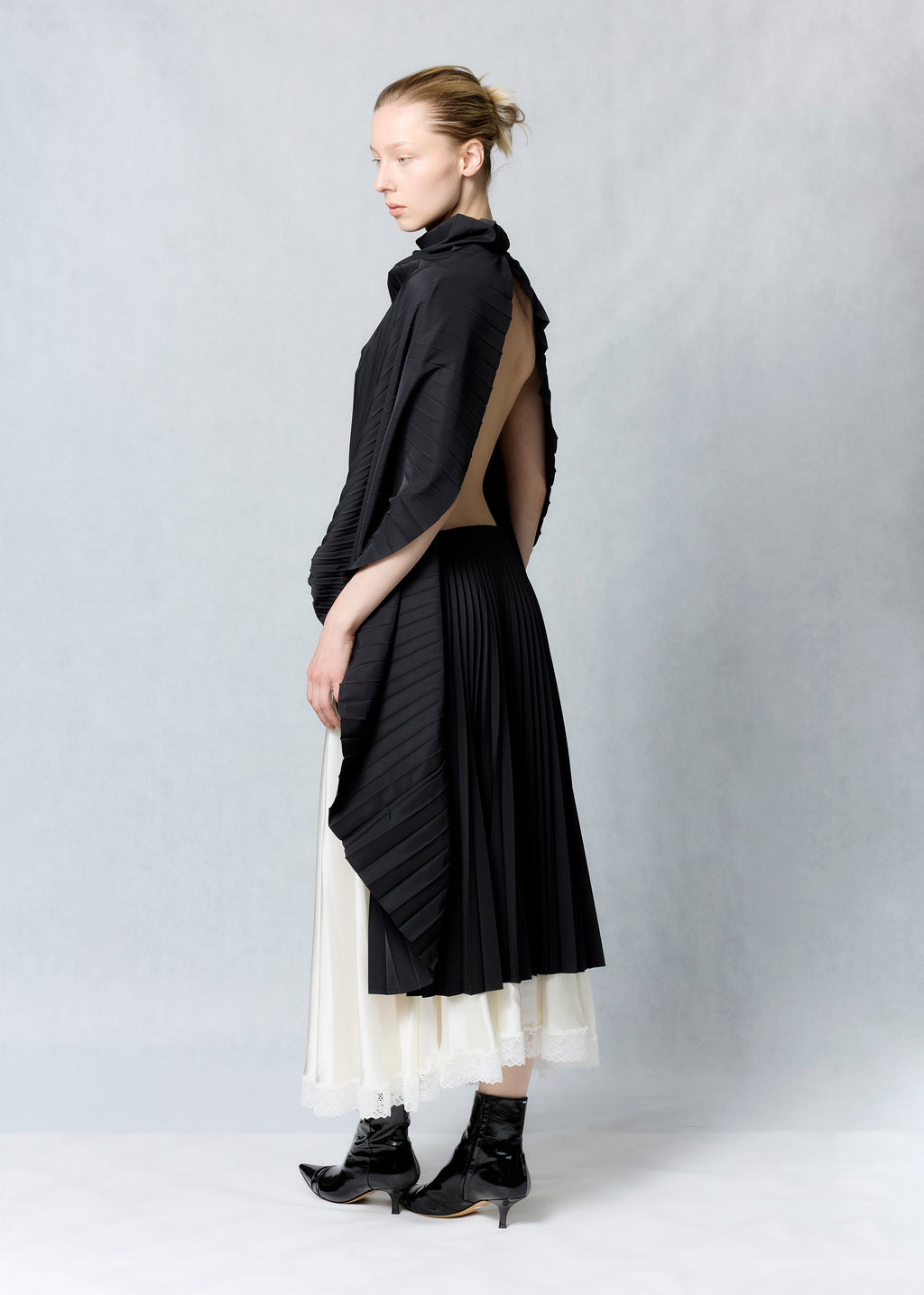 Double pleated skirts dress