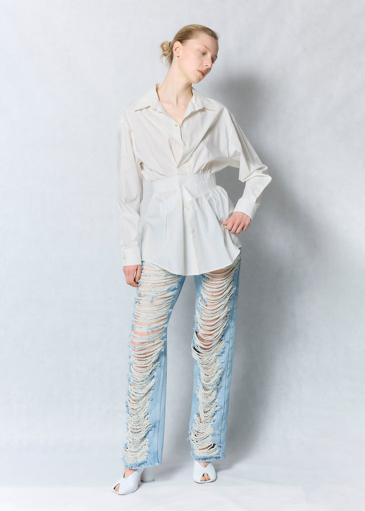 Taped poplin shirt