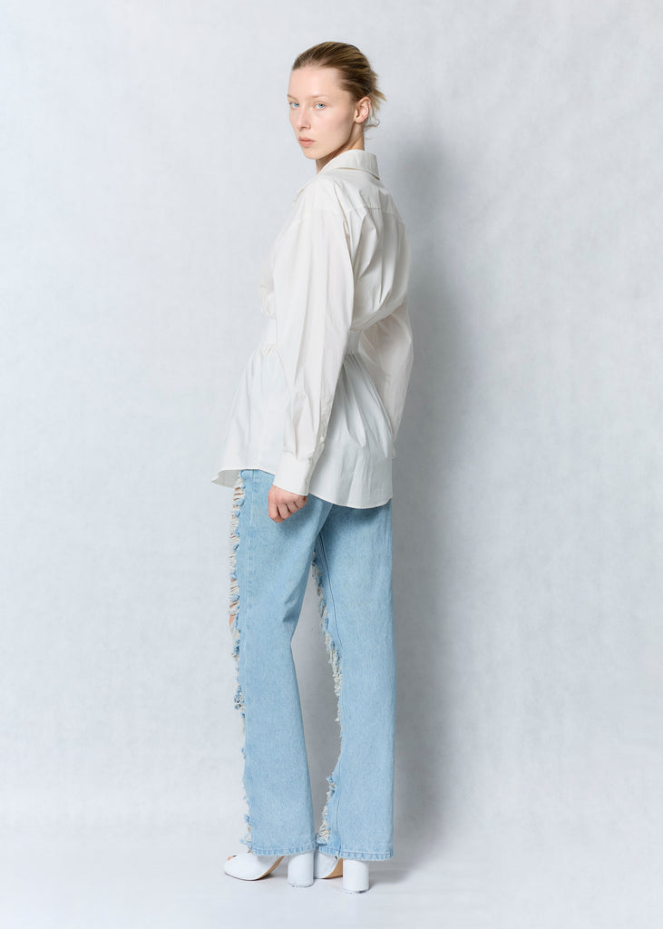 Taped poplin shirt