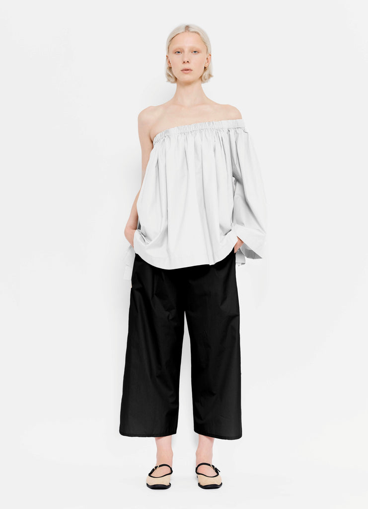 Gathered cotton blouse