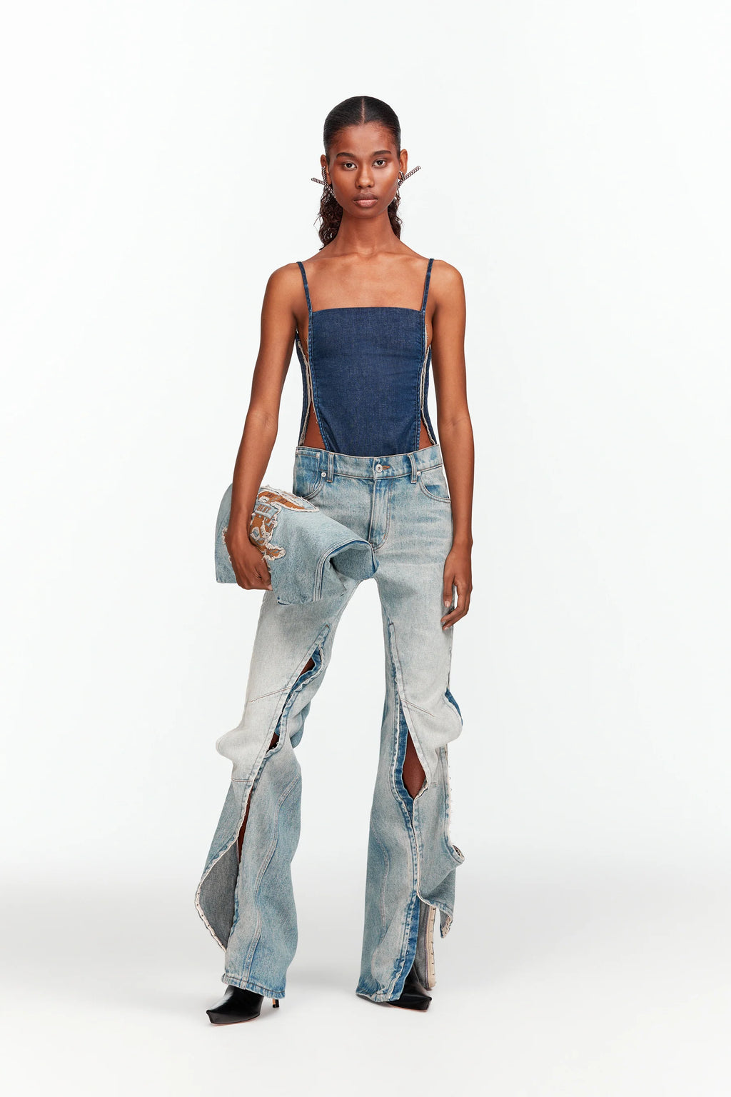 Hook and eye slim jeans