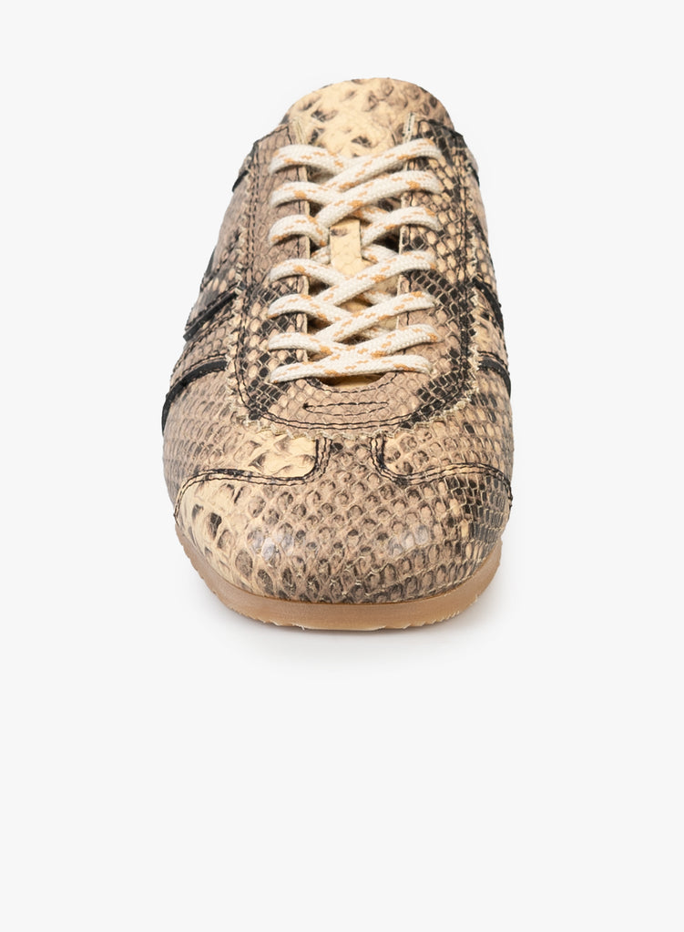 Snake print leather sneakers