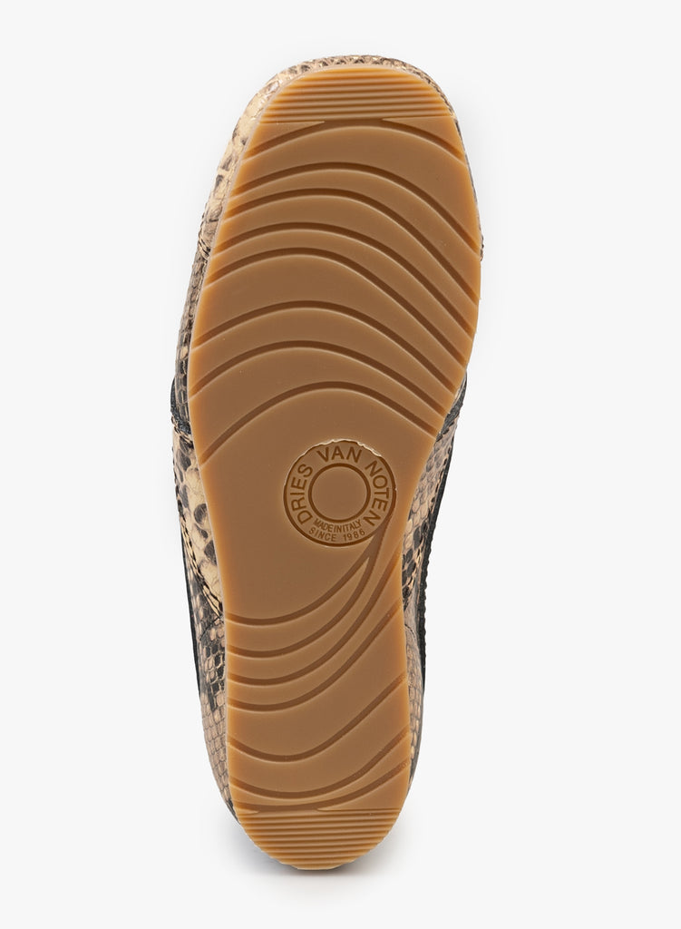 Snake print leather sneakers