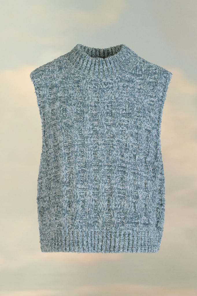 Denim bouclé vest