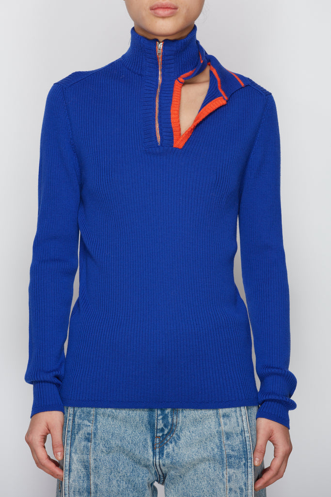 Double Collar Fitted Sweater