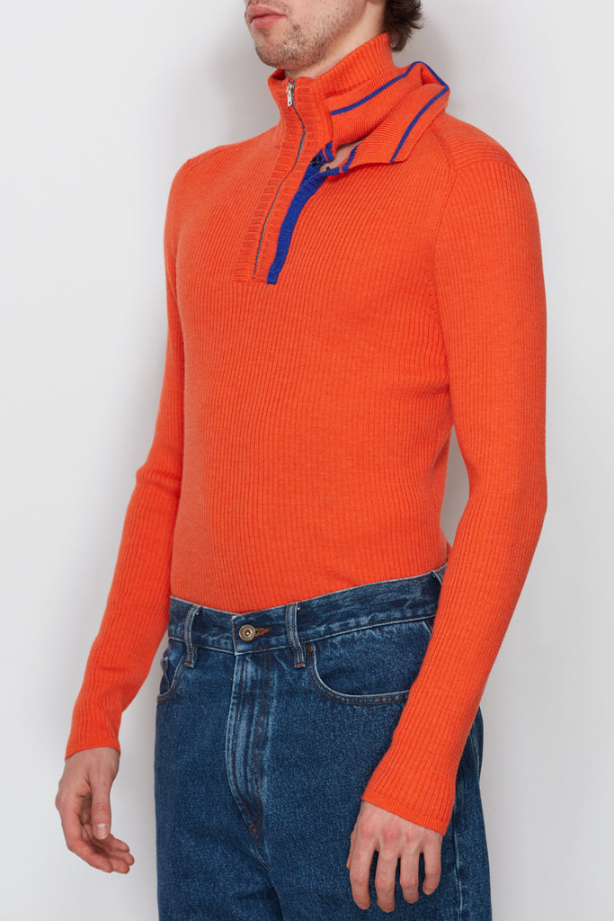 Double Collar Fitted Sweater