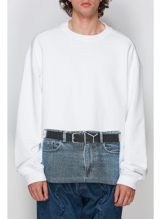 Trompe l'oeil Y Belt Sweatshirt