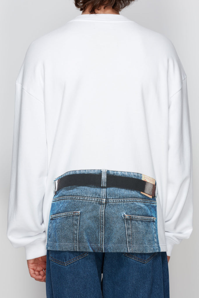 Trompe l'oeil Y Belt Sweatshirt