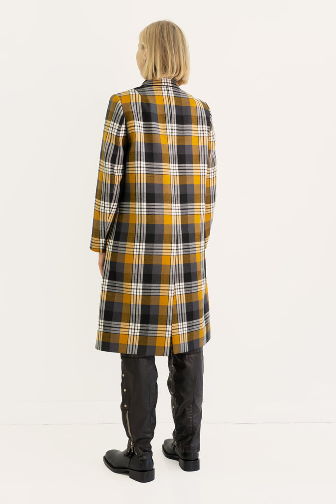 Tartan wool coat