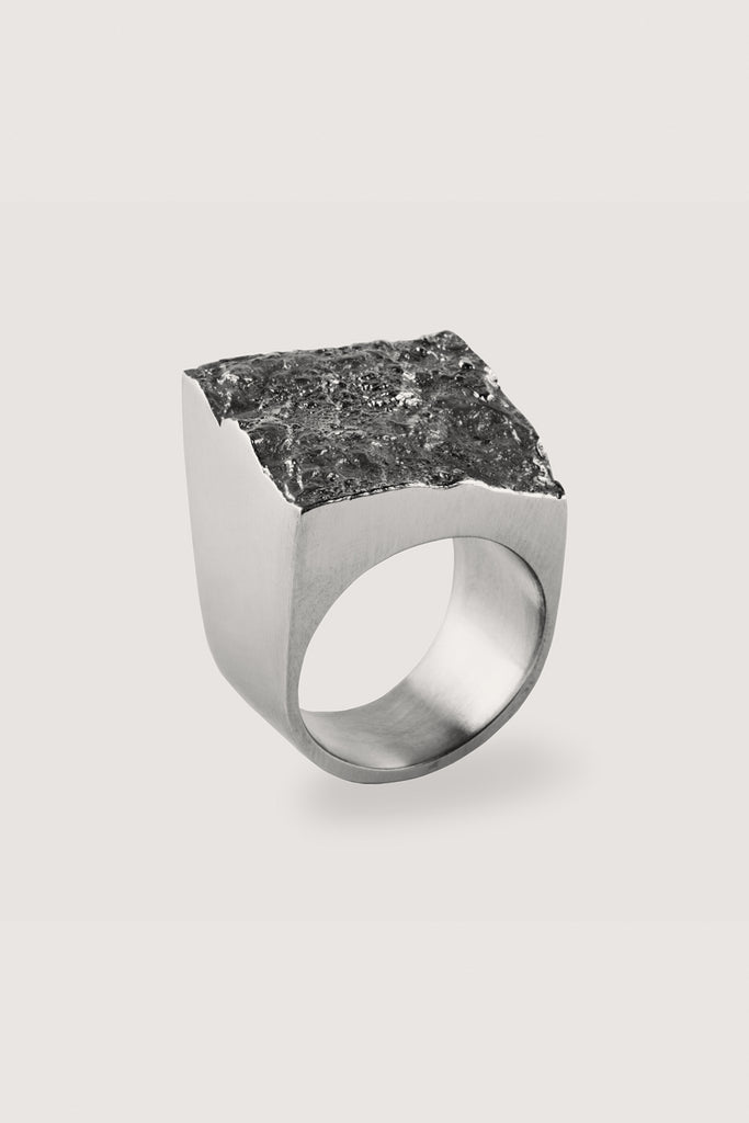 Large signet ring with a pyrite imprint