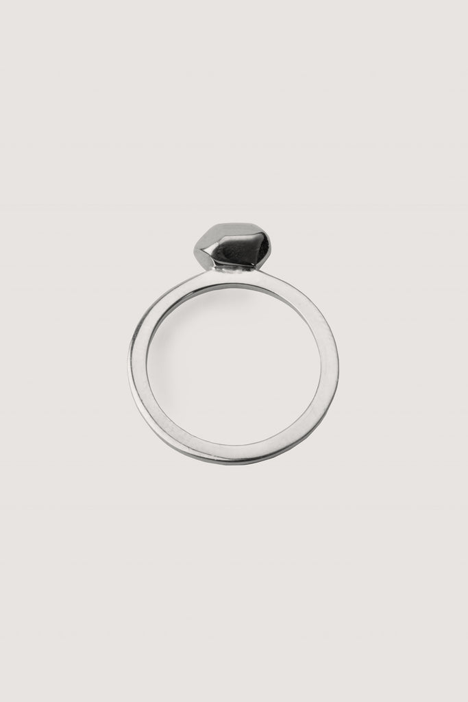 Thin ring with a mineral imprint