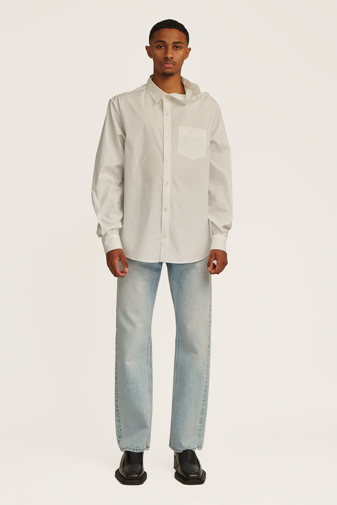 Classic asymmetric colar shirt